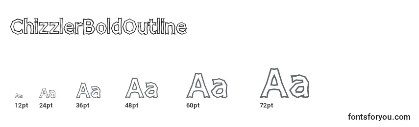 ChizzlerBoldOutline Font Sizes