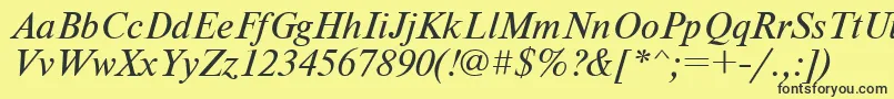 UkrainiantimesetItalic Font – Black Fonts on Yellow Background