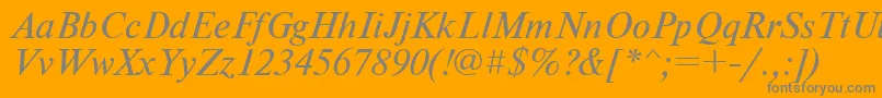 UkrainiantimesetItalic Font – Gray Fonts on Orange Background