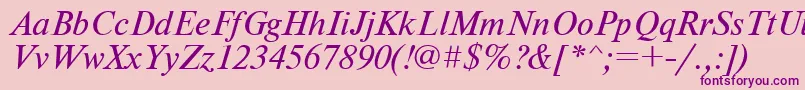 UkrainiantimesetItalic Font – Purple Fonts on Pink Background