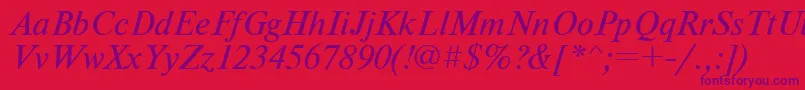 UkrainiantimesetItalic Font – Purple Fonts on Red Background