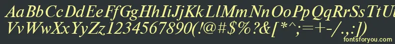 UkrainiantimesetItalic Font – Yellow Fonts on Black Background