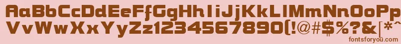 Fonte BrockBold – fontes marrons em um fundo rosa