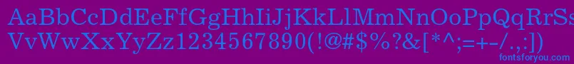 Excelsiorltstd Font – Blue Fonts on Purple Background