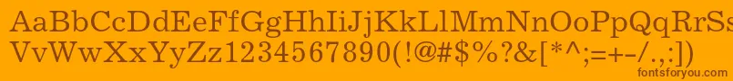 Excelsiorltstd Font – Brown Fonts on Orange Background
