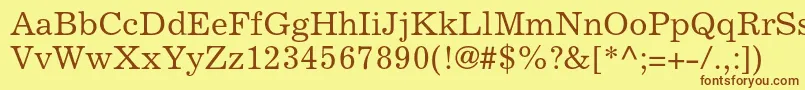 Excelsiorltstd Font – Brown Fonts on Yellow Background