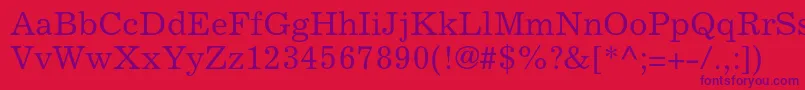 Excelsiorltstd Font – Purple Fonts on Red Background