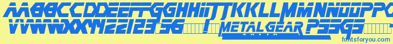 MetalGear Font – Blue Fonts on Yellow Background