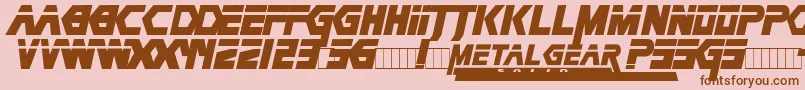 MetalGear Font – Brown Fonts on Pink Background