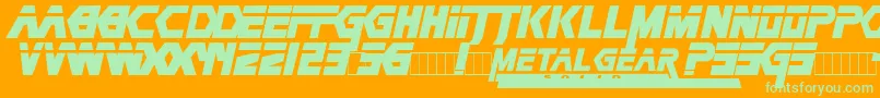 MetalGear Font – Green Fonts on Orange Background