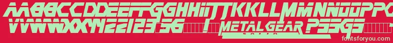 MetalGear Font – Green Fonts on Red Background