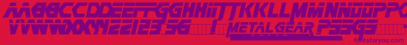 MetalGear Font – Purple Fonts on Red Background