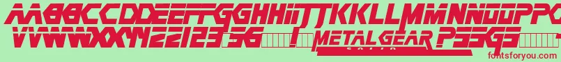 MetalGear Font – Red Fonts on Green Background