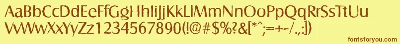 SalzburgantiqueRegular Font – Brown Fonts on Yellow Background