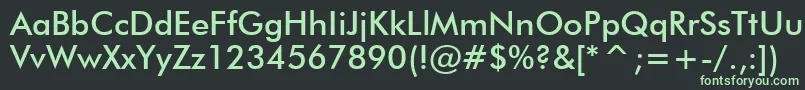 フォントFuturaMediumBt – 黒い背景に緑の文字