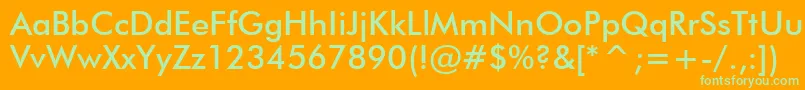 FuturaMediumBt Font – Green Fonts on Orange Background