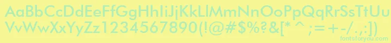 FuturaMediumBt Font – Green Fonts on Yellow Background