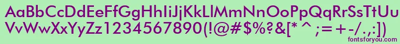 FuturaMediumBt Font – Purple Fonts on Green Background