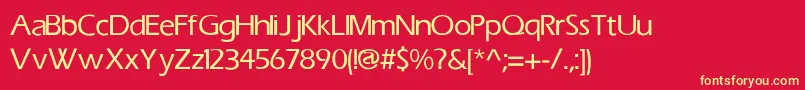 EricMedium Font – Yellow Fonts on Red Background