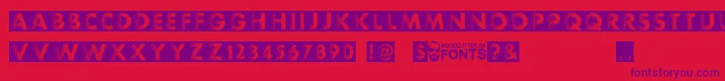 Experimento-Schriftart – Violette Schriften auf rotem Hintergrund