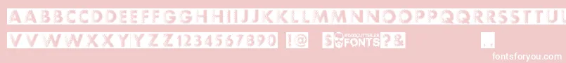 Experimento-Schriftart – Weiße Schriften auf rosa Hintergrund