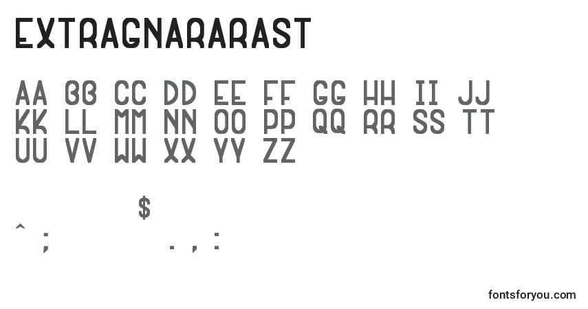 Шрифт ExtragnaRaraSt – алфавит, цифры, специальные символы
