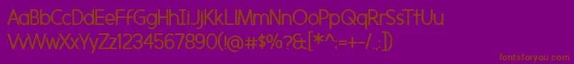 Fonte BmdMorningtype – fontes marrons em um fundo roxo