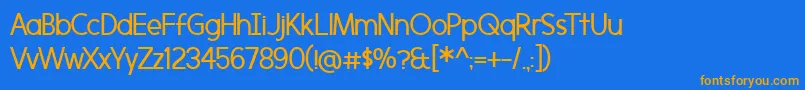 BmdMorningtype Font – Orange Fonts on Blue Background