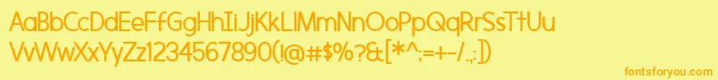 BmdMorningtype Font – Orange Fonts on Yellow Background