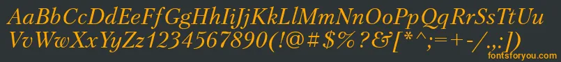 フォントPtr56C – 黒い背景にオレンジの文字