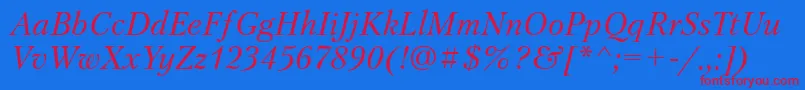 Ptr56C Font – Red Fonts on Blue Background