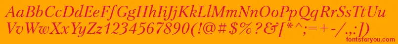 Ptr56C Font – Red Fonts on Orange Background