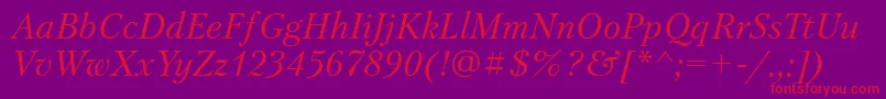 Ptr56C Font – Red Fonts on Purple Background