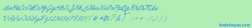 Quickline Font – Blue Fonts on Green Background