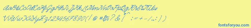Quickline Font – Blue Fonts on Yellow Background