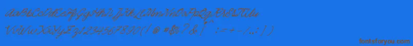 Quickline Font – Brown Fonts on Blue Background