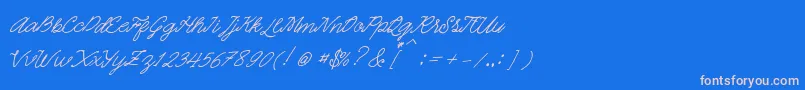 Quickline-Schriftart – Rosa Schriften auf blauem Hintergrund