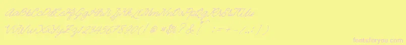 Quickline-Schriftart – Rosa Schriften auf gelbem Hintergrund