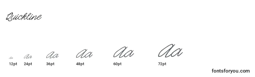 Quickline Font Sizes