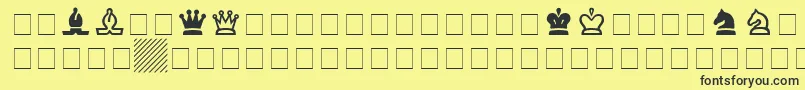 Czcionka ChessSsi – czarne czcionki na żółtym tle