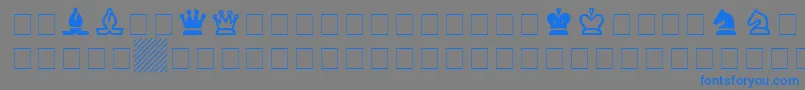 フォントChessSsi – 灰色の背景に青い文字