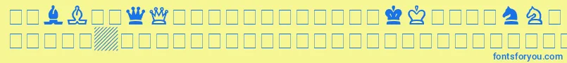 Czcionka ChessSsi – niebieskie czcionki na żółtym tle