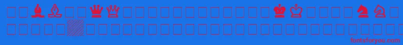 ChessSsi-fontti – punaiset fontit sinisellä taustalla