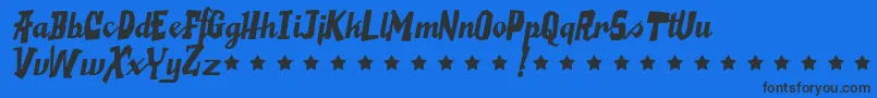 Saucymillionaire Font – Black Fonts on Blue Background