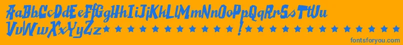 Saucymillionaire Font – Blue Fonts on Orange Background