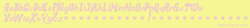 Saucymillionaire Font – Pink Fonts on Yellow Background