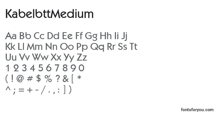 A fonte KabelbttMedium – alfabeto, números, caracteres especiais