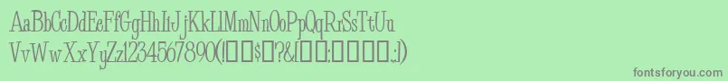 BudEasyMedium-Schriftart – Graue Schriften auf grünem Hintergrund