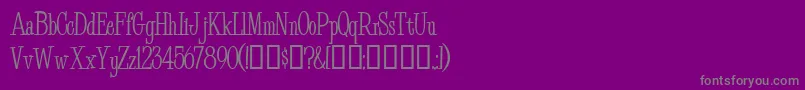 フォントBudEasyMedium – 紫の背景に灰色の文字