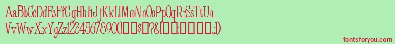 BudEasyMedium Font – Red Fonts on Green Background